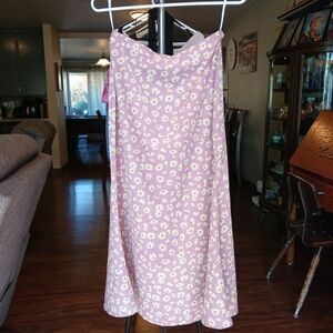 Foral pink maxi skirt womens